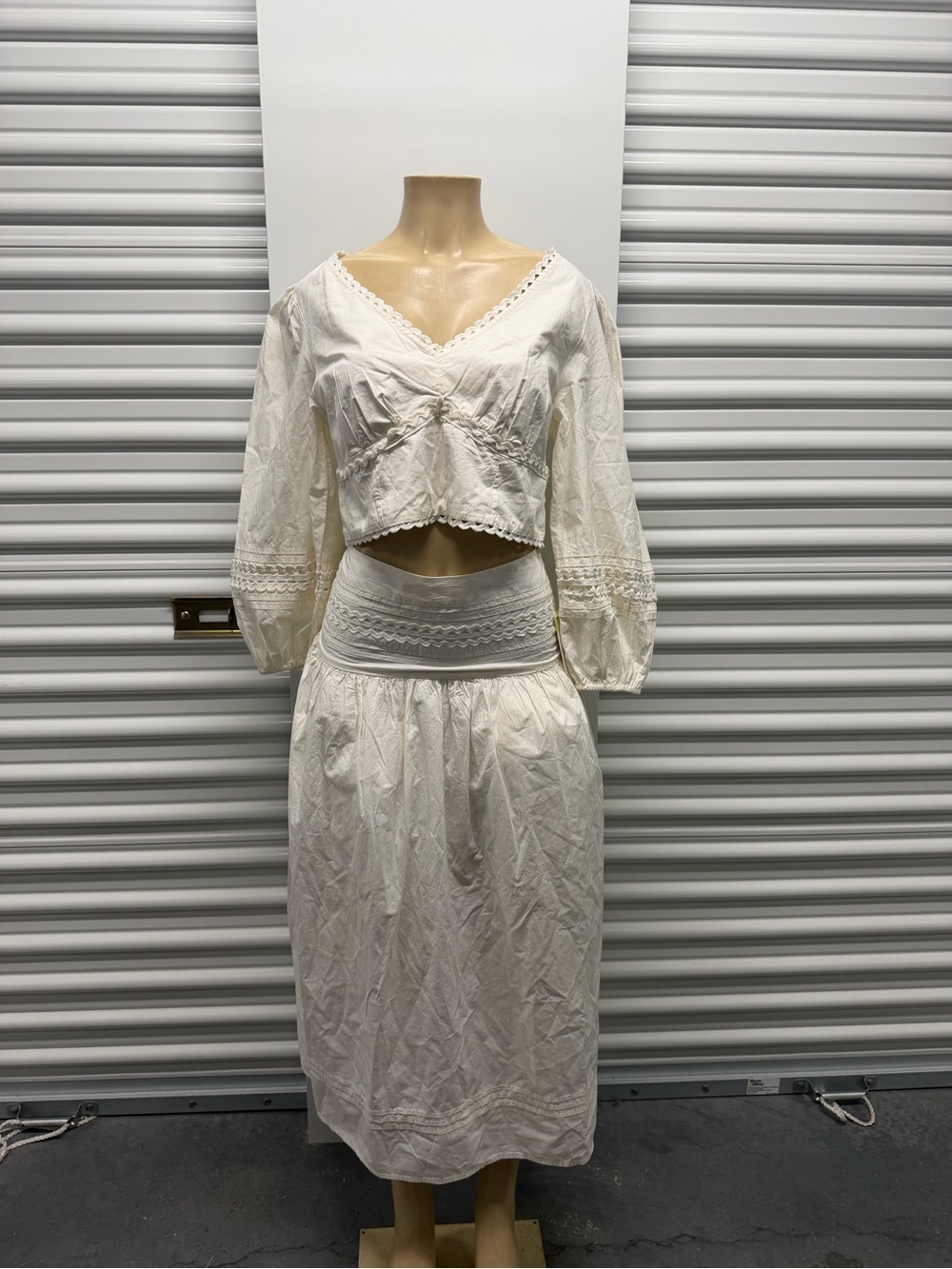 Women’s Cream Boho Midi Skirt Set